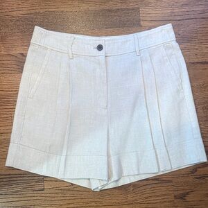 Beige Linen Women's Shorts